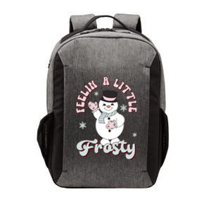 Feelin Little Frostys Snowman Groovy Retro Christmas Pajama Vector Backpack