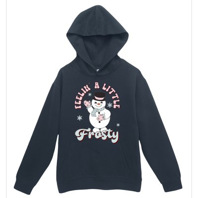 Feelin Little Frostys Snowman Groovy Retro Christmas Pajama Urban Pullover Hoodie