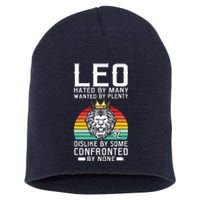 Funny Lion Graphic Art July August Birthday Leo Zodiac Sign Short Acrylic Beanie