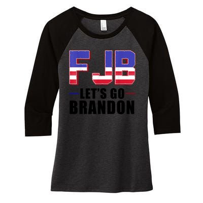 FJB Let's Go Brandon Women's Tri-Blend 3/4-Sleeve Raglan Shirt