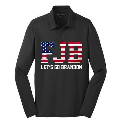 FJB Let's Go Brandon Biden Chant Funny Silk Touch Performance Long Sleeve Polo