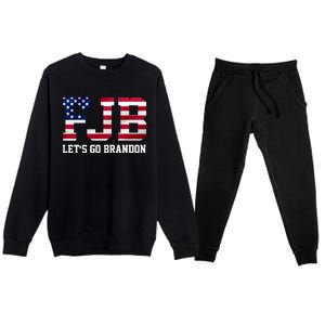 FJB Let's Go Brandon Biden Chant Funny Premium Crewneck Sweatsuit Set