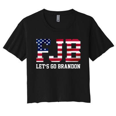 FJB Let's Go Brandon Biden Chant Funny Women's Crop Top Tee