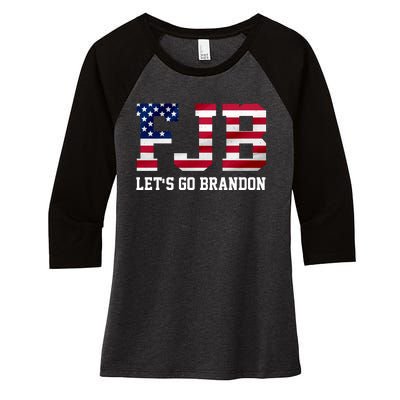 FJB Let's Go Brandon Biden Chant Funny Women's Tri-Blend 3/4-Sleeve Raglan Shirt