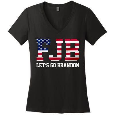 FJB Let's Go Brandon Biden Chant Funny Women's V-Neck T-Shirt