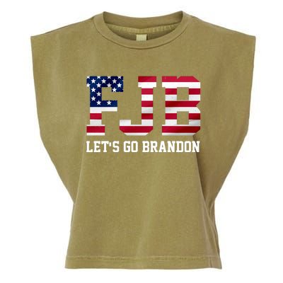 FJB Let's Go Brandon Biden Chant Funny Garment-Dyed Women's Muscle Tee