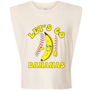 Funny Lets Go Bananas Cute Banana Garment-Dyed Women's Muscle Tee