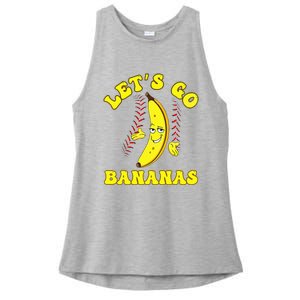 Funny Lets Go Bananas Cute Banana Ladies PosiCharge Tri-Blend Wicking Tank