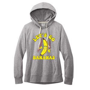 Funny Lets Go Bananas Cute Banana Women's Fleece Hoodie