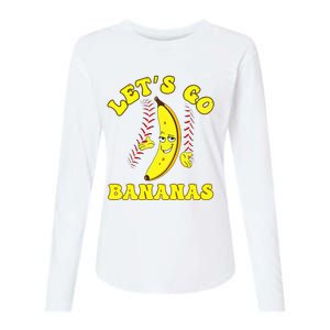 Funny Lets Go Bananas Cute Banana Womens Cotton Relaxed Long Sleeve T-Shirt