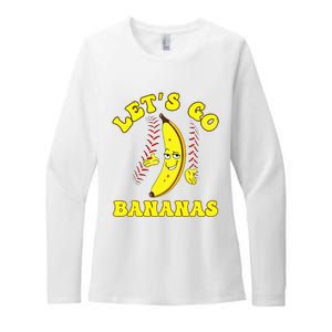 Funny Lets Go Bananas Cute Banana Womens CVC Long Sleeve Shirt