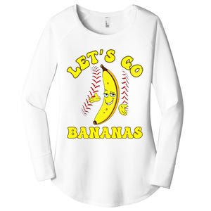 Funny Lets Go Bananas Cute Banana Women's Perfect Tri Tunic Long Sleeve Shirt