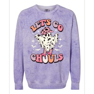 Funny Let’S Go Ghouls Halloween Retro Spooky Cow Great Gift Colorblast Crewneck Sweatshirt