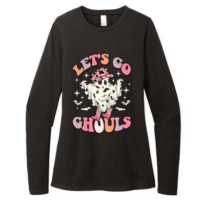 Funny Let’S Go Ghouls Halloween Retro Spooky Cow Great Gift Womens CVC Long Sleeve Shirt