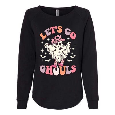 Funny Let’S Go Ghouls Halloween Retro Spooky Cow Great Gift Womens California Wash Sweatshirt