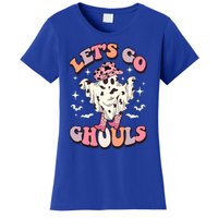 Funny Let’S Go Ghouls Halloween Retro Spooky Cow Great Gift Women's T-Shirt