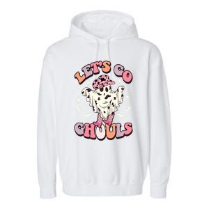 Funny Let’S Go Ghouls Halloween Retro Spooky Cow Great Gift Garment-Dyed Fleece Hoodie