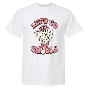 Funny Let’S Go Ghouls Halloween Retro Spooky Cow Great Gift Garment-Dyed Heavyweight T-Shirt