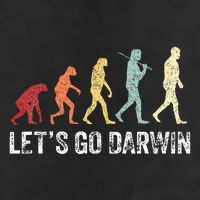 Funny LetS Go Darwin Charles Darwin Quote Evolution 7 Panel Mesh Trucker Snapback Hat