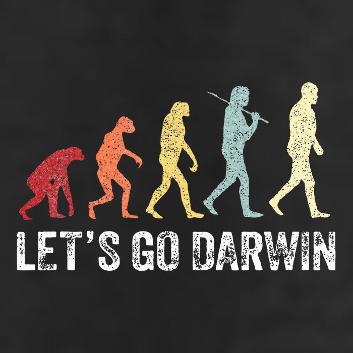 Funny LetS Go Darwin Charles Darwin Quote Evolution 7 Panel Mesh Trucker Snapback Hat
