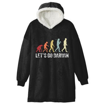 Funny LetS Go Darwin Charles Darwin Quote Evolution Hooded Wearable Blanket