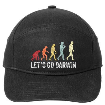 Funny LetS Go Darwin Charles Darwin Quote Evolution 7-Panel Snapback Hat