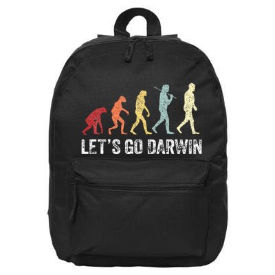 Funny LetS Go Darwin Charles Darwin Quote Evolution 16 in Basic Backpack