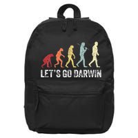 Funny LetS Go Darwin Charles Darwin Quote Evolution 16 in Basic Backpack