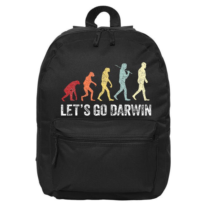 Funny LetS Go Darwin Charles Darwin Quote Evolution 16 in Basic Backpack