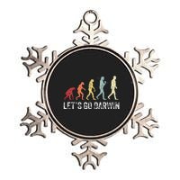 Funny LetS Go Darwin Charles Darwin Quote Evolution Metallic Star Ornament