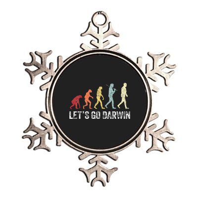 Funny LetS Go Darwin Charles Darwin Quote Evolution Metallic Star Ornament