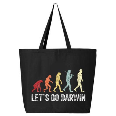 Funny LetS Go Darwin Charles Darwin Quote Evolution 25L Jumbo Tote