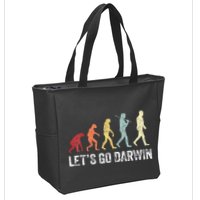 Funny LetS Go Darwin Charles Darwin Quote Evolution Zip Tote Bag