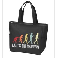 Funny LetS Go Darwin Charles Darwin Quote Evolution Zip Tote Bag