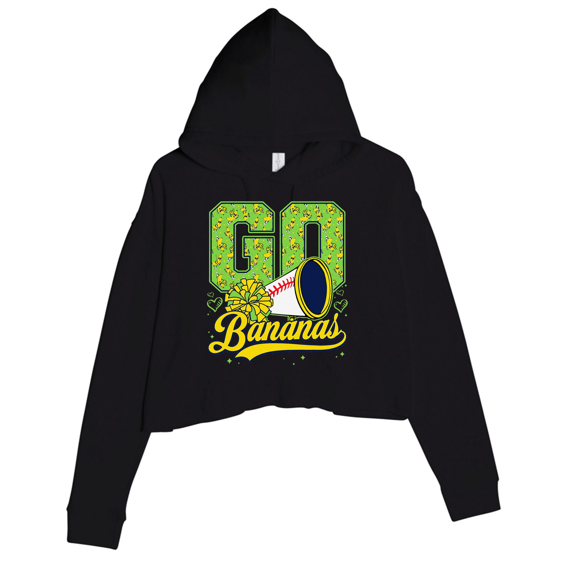 Funny Lets Go Bananas Graphic for Women Gift Crop Fleece Hoodie