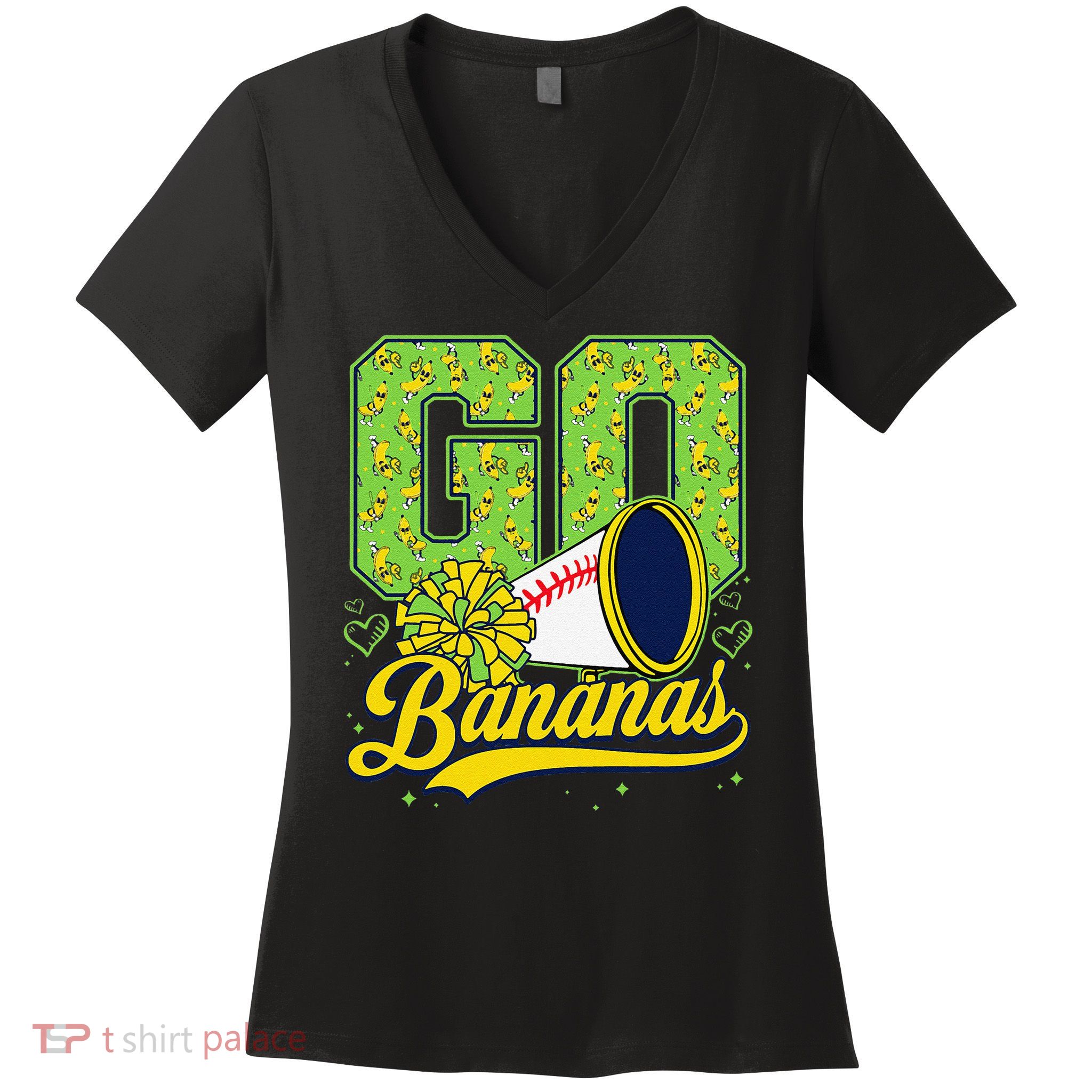 Funny Lets Go Bananas Graphic for Women Gift Women's V-Neck T-Shirt