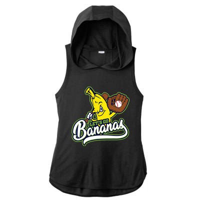 Funny Lets Go Bananas Cute Banana Ladies PosiCharge Tri-Blend Wicking Draft Hoodie Tank