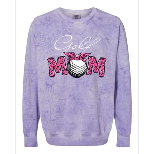 Funny Leopard Golf Mom Sport Love Mother's Day Gift Colorblast Crewneck Sweatshirt