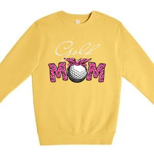 Funny Leopard Golf Mom Sport Love Mother's Day Gift Premium Crewneck Sweatshirt