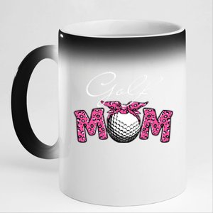 Funny Leopard Golf Mom Sport Love Mother's Day Gift 11oz Black Color Changing Mug