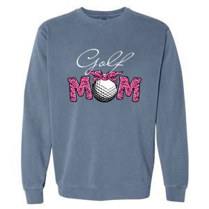 Funny Leopard Golf Mom Sport Love Mother's Day Gift Garment-Dyed Sweatshirt