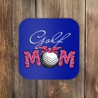 Funny Leopard Golf Mom Sport Love Mother's Day Gift Coaster