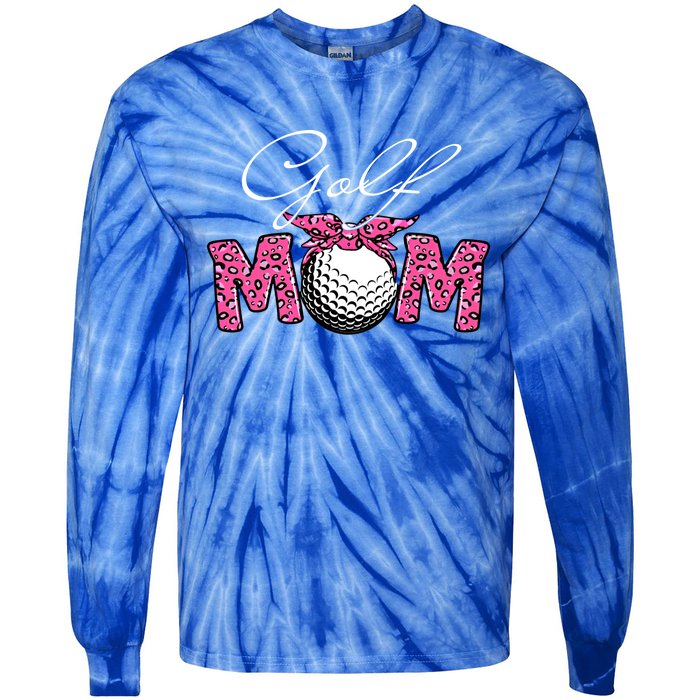 Funny Leopard Golf Mom Sport Love Mother's Day Gift Tie-Dye Long Sleeve Shirt