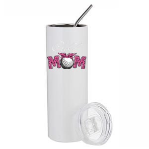 Funny Leopard Golf Mom Sport Love Mother's Day Gift Stainless Steel Tumbler