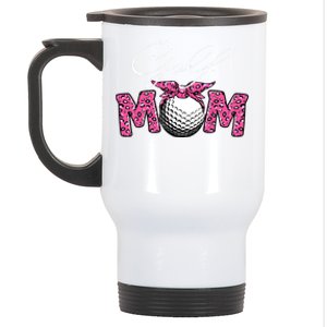 Funny Leopard Golf Mom Sport Love Mother's Day Gift Stainless Steel Travel Mug