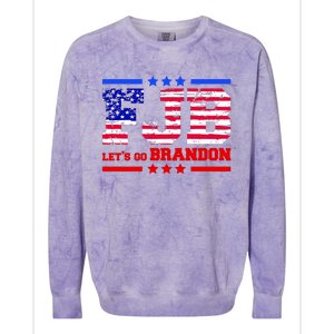 FBJ Lets Go Brandon USA Flag LGB United States Colorblast Crewneck Sweatshirt