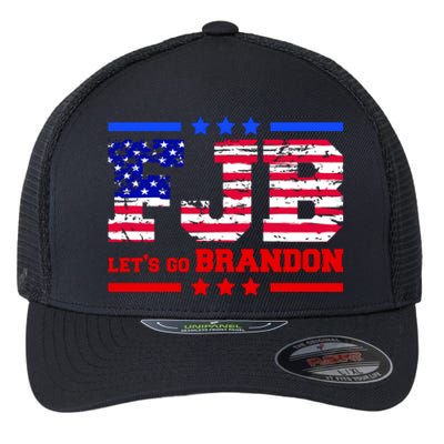 FBJ Lets Go Brandon USA Flag LGB United States Flexfit Unipanel Trucker Cap