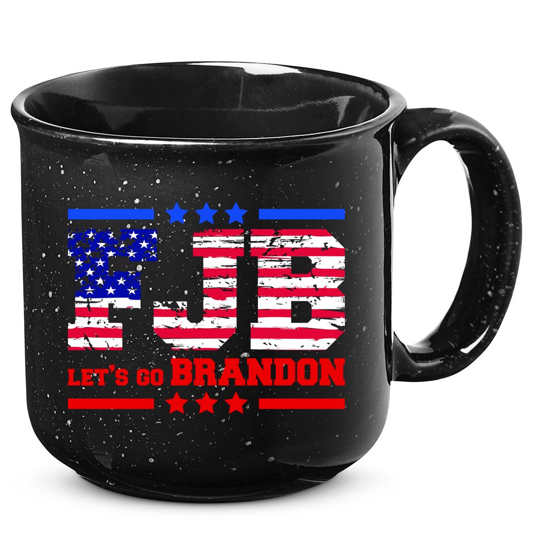 FBJ Lets Go Brandon USA Flag LGB United States 15oz Campfire Ceramic Mug