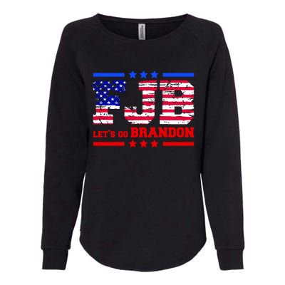 FBJ Lets Go Brandon USA Flag LGB United States Womens California Wash Sweatshirt