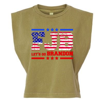 FBJ Lets Go Brandon USA Flag LGB United States Garment-Dyed Women's Muscle Tee